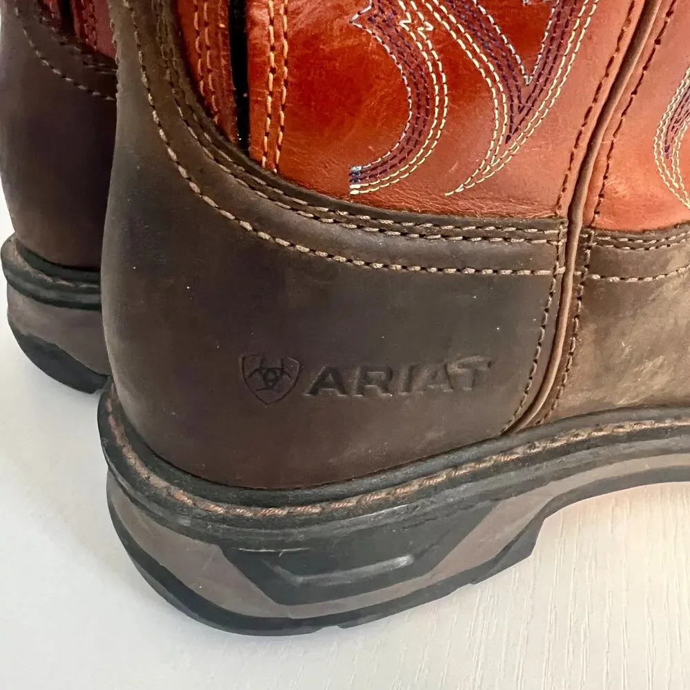 Ariat WorkHog XT Cottonwood Mens 13D Brown Leather Soft Toe EH Cowboy Work Boots